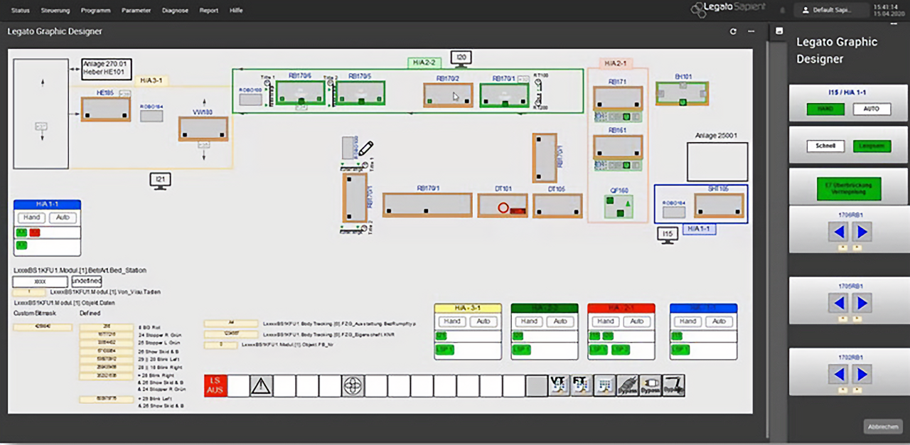 HMI system with low latency for individual stations