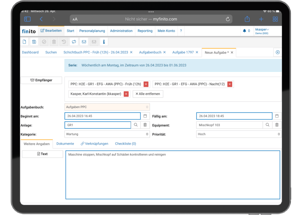 Checklist software » digital checklists for production